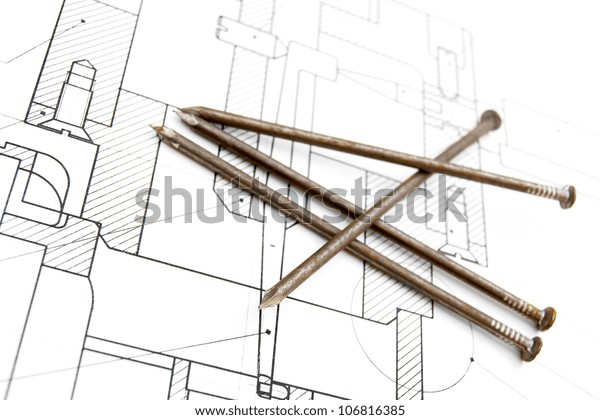 The drawing and nails
.
