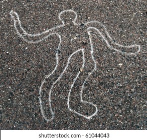 Drawing On Asphalt Silhouette Man Stock Photo 61044043 | Shutterstock