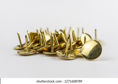 Drawing Pins Cluster Brass Drawing Pins Stock Photo 1271608789 ...