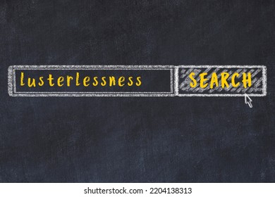 Drawing Of Search Engine On Black Chalkboard. Concept Of Looking For Lusterlessness