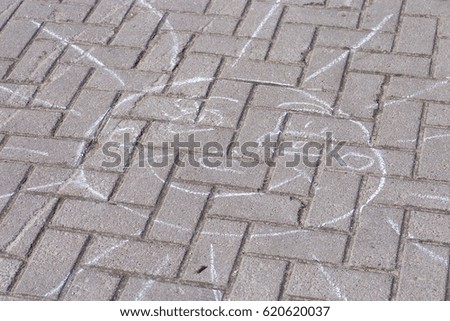 Similar – Pink arrows on the sidewalk