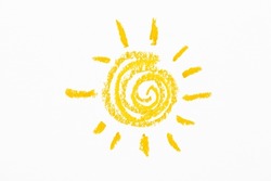 The Drawing Of Sun Made By Crayons