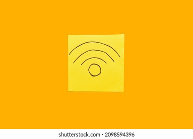 Drawing Of WiFi Symbol On Orange Background