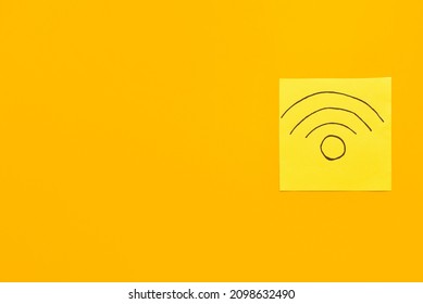 Drawing Of WiFi Symbol On Orange Background