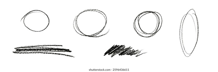 drawn highlight scribbles isolated on white