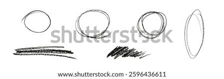 drawn highlight scribbles isolated on white