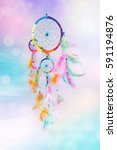 Dream catcher and abstract bokeh background