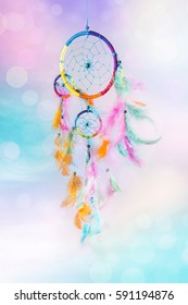 Dream Catcher And Abstract Bokeh Background