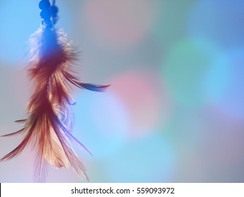 Dream catcher and colorful bokeh light with blurred focus for background, - Shutterstock ID 559093972