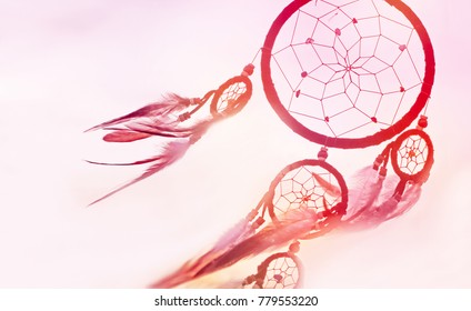 Dream catcher in soft and pastel toned, hope and dream concept