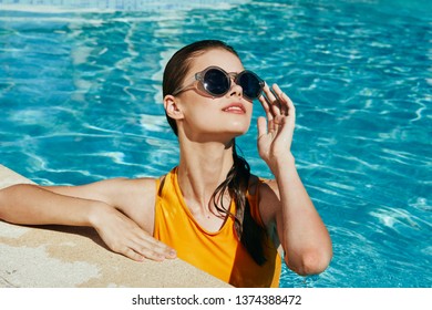  Dream Interpretation Pretty Woman Sunglasses Clear Water Pool Vacation                              