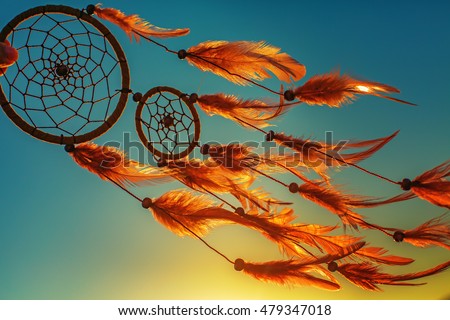 Dreamcatcher sunset , boho chic, ethnic amulet,symbol