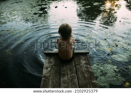 Similar – Image, Stock Photo sea-lake… Summer Child