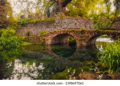 dreamlike medieval fantasy forest fairy landscape river bridge . - Powered by Shutterstock - Get 15% off with code: PIKWIZARD15