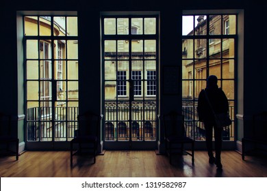 Dreamy Window Silhouette At Roman Baths