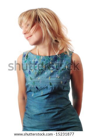 Similar – Image, Stock Photo shy? Woman Adults T-shirt