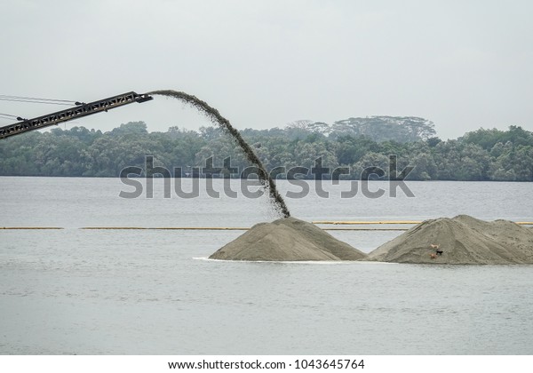 Dredging Panning Sand On Beach During Stock Photo 1043645764 | Shutterstock