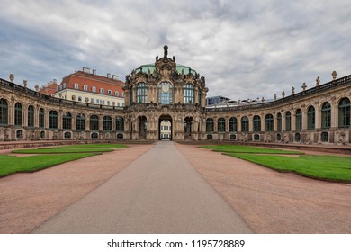 Dresden - Close-up To China Pavilion At Zwinger Palace, Reflected In The Fountain Pool, Saxony, Germany, Dresden, 01.10.2018