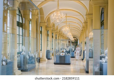 Dresden, Germany, 16 July, 2022. Big Porcelain Collection In Zwinger Museum In Dresden. Vertical.