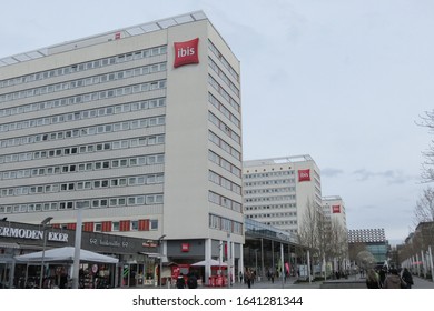 DRESDEN, GERMANY - CIRCA MARCH 2016: The Three Ibis Hotels In Dresden