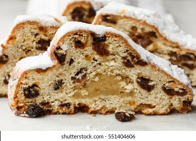 Dresden Stollen (german Christmas Cake) Sliced