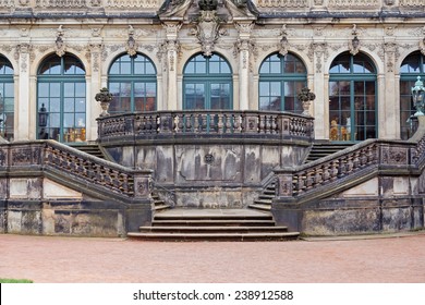 Dresden Zwinger Palace Stairs And Facade, Germany 