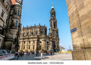 Dresden.Germany.August 30, 2019.Catholic Court Church Hofkirche Cathedral In Dresden.