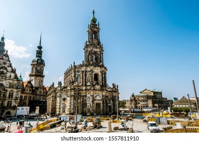 Dresden.Germany.August 30, 2019.Catholic Court Church Hofkirche Cathedral In Dresden.