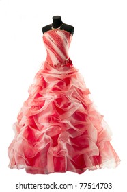 dress on a mannequin on a white background