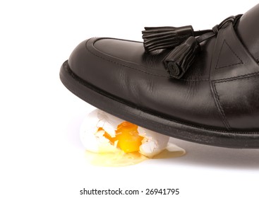 Dress Shoe Walking On Egg Shells