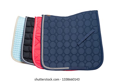 Dressage Colourful Saddle Pads  Isolated On White