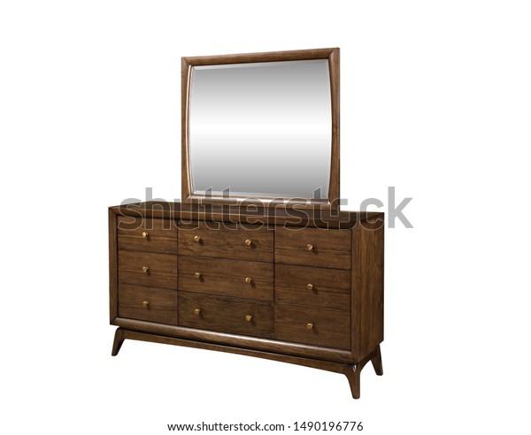 Dresser Mirror Reflection Isolated On White Stock Photo Edit Now