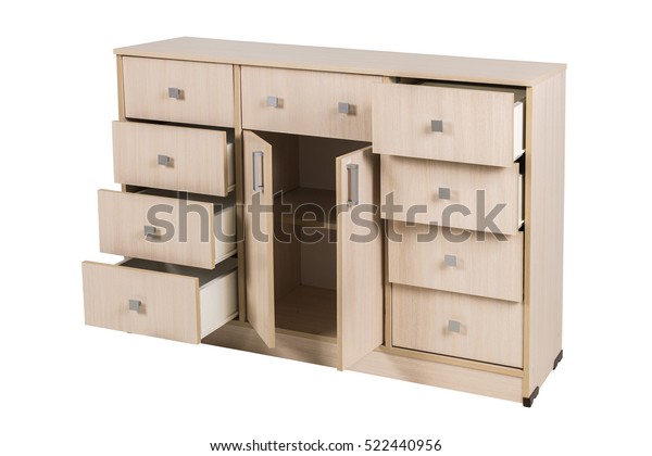 Dresser Nightstand Cabinet Interior Furniture Office Stock Photo