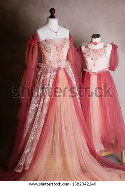 mom and daughter princess dresses