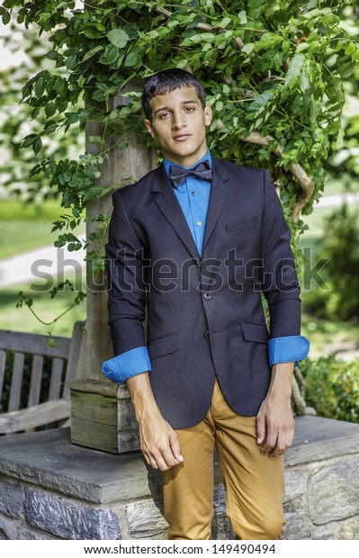 black blazer and blue shirt