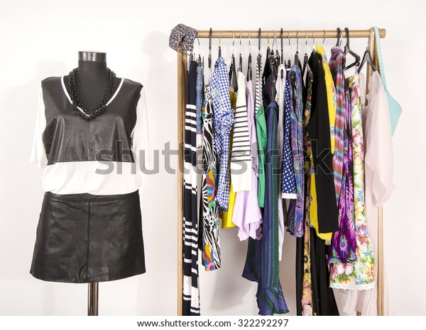 Dressing Closet Colorful Clothes Arranged On Stock Photo Edit Now