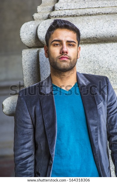 Dressing Dark Purple Woolen Blazer Blue Stock Photo Edit Now