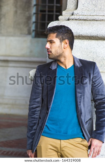 Dressing Dark Purple Woolen Blazer Blue Stock Photo Edit Now