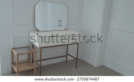 Dressing table, empty house, white interior, indoor, neat, clean, molding,