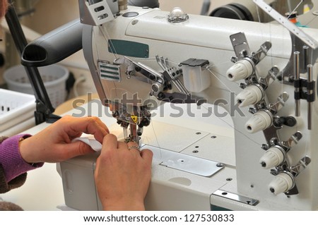 Dressmaker with sewing machine