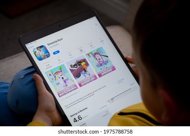 DressUp Run Game App Seen On The Screen Of Ipad Which Is In The Hands Of  Unrecognisable Child. Concept. Stafford, United Kingdom, May 18, 2021.