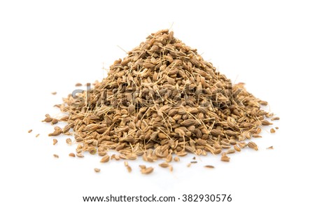 Dried anise seed or aniseed over white background