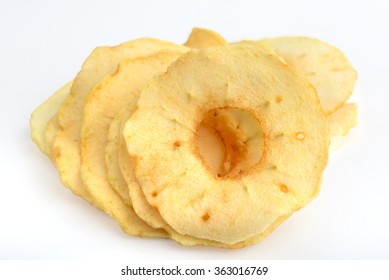 Dried Apple Chips. Raw Food Ideal For Vegans And Raw Foodism