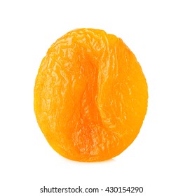 Dried apricot close-up isolated on a white background.