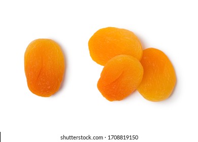 Dried apricots isolated on white in studio 