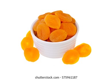 Dried Apricots On White Background