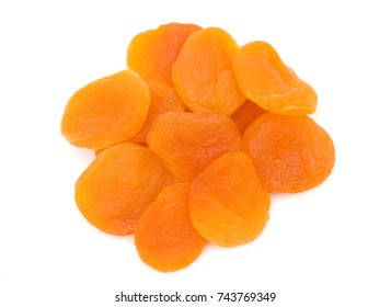 Dried Apricots on a White Background