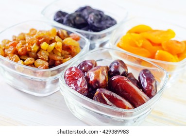 Dried Apricots, Raisins And Dates