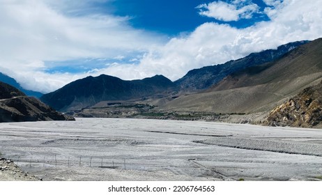 Dried Beach Of Kali Gandaki In Mustang