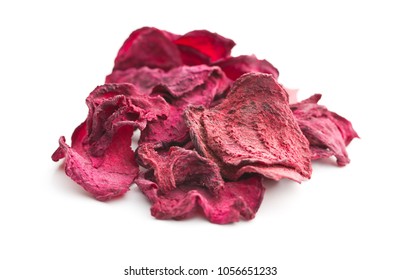 Dried beetroot chips isolated on white background. - Powered by Shutterstock